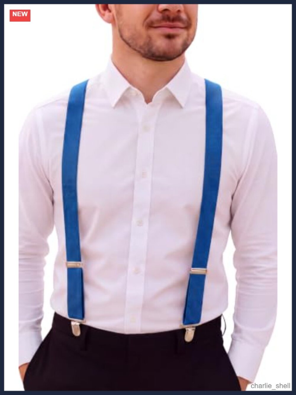 Adjustable Elastic Mens Suspenders Heavy Duty Strong Clips Y-Back